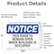 Signmission This Door To Remain Open When Building Is Occupied, 10 in W x Rectangle, Vinyl Decal OS-2PACK-NS-D-710-L-18603 - alternate 2